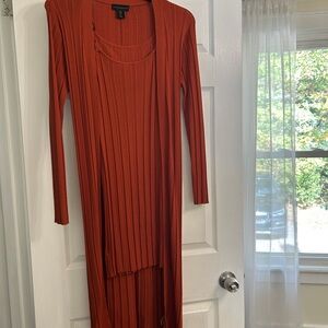 Burnt orange 2 layer dress